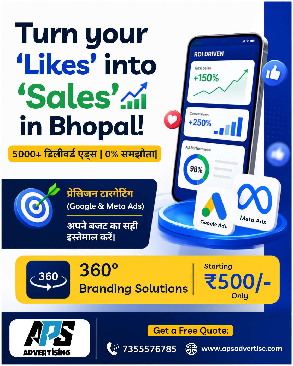 Google Ads and Meta Ads poster Bhopal